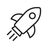 Rocket icon. Simple outline rocket sign. Rocket launched icon. vector