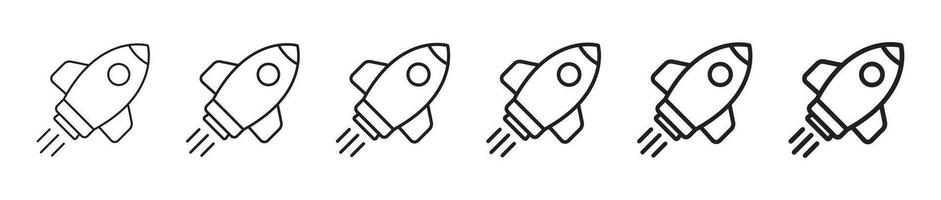 Rocket icon. Simple outline rocket sign. Rocket launched icon. vector