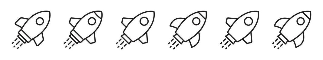 Rocket icon. Simple outline rocket sign. Rocket launched icon. vector