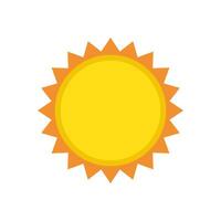 Sun icon in flat style, simple yellow sun. vector