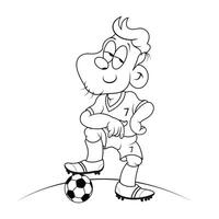 outline of a football player is smiling vector