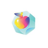 Illustration of an apple. Gradient flat icon. Apple is the symbol of New York. A modern fashionable company logo. Icon isolated on white background. Illustration for website and print. vector