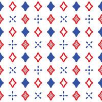 Seamless Pattern Shining Stars Blue and Red On White Background vector