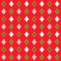 Seamless Pattern Shining Stars White and Green On Red Background, Christmas Themes vector