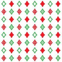 Seamless Pattern Shining Stars Green and Red On White Background, Christmas Themes vector