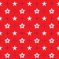 Seamless Pattern Stars White On Red Background vector