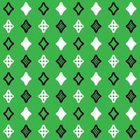 Seamless Pattern Shining Stars White And Black On Green Background vector