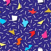 seamless minimal colorful abstract pattern with creative geometric shapes. Bright trendy blue design, fashion retro style 80 - 90s. Art cool background. Vibrant textile print vector