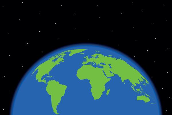 earth template on space background. Eco clean planet concept. Can be used like logo, icon, symbol for your ideas