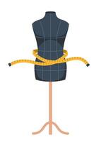 Mannequin and measuring tape. Accessory for tailoring. . vector
