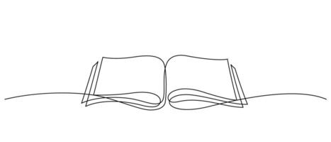 open book page continuous line drawing minimalist vector