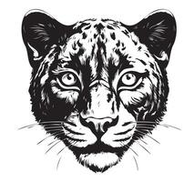 Panther cub portrait hand drawn sketch vector
