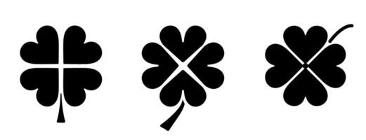 Icon set of Four leaf clover symbol vector
