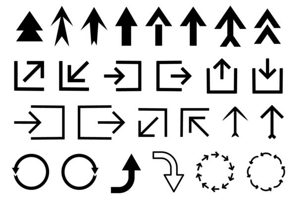 Arrow icon set. Collection of Modern simple arrows