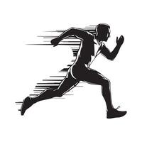 a silhouette of a man running vector