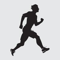 a silhouette of a man running vector