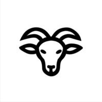 Simple goat and sheep with Minimalist and modern design vector