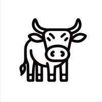 Simple cow and bull with Minimalist and modern design vector