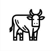 Simple cow and bull with Minimalist and modern design vector