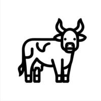 Simple cow and bull with Minimalist and modern design vector