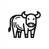 Simple cow and bull with Minimalist and modern design vector