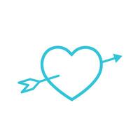 Heart with cupid arrow icon. Isolated on white background. From blue icon set. vector