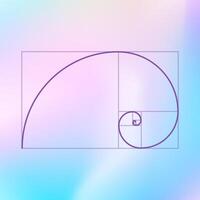 Fibonacci sequence, golden spiral Background, Golden ratio proportion vector