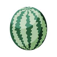 Watermelon illustration in flat style. Summer fruit drawing. Isolated design element for summer themes, food graphics, menus, icons, logos, postcards, greeting cards, invitations and prints. vector