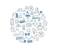 Set of finance elements. signs isolated. vector