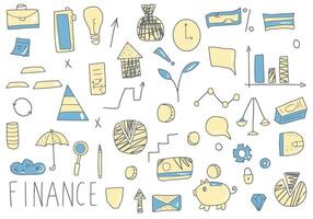 Set of finance elements. signs isolated. vector