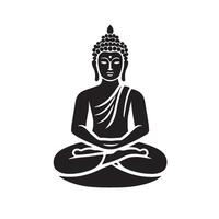 Silhouette of a Buddha Statue vector