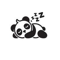 Silhouette of a Panda Sleeping vector