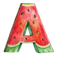 graphics letter a watermelon green red with seeds png