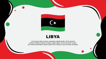 Libya Flag Abstract Background Flat Design Template. Libya Independence Day Banner Wallpaper Illustration. Libya Banner vector