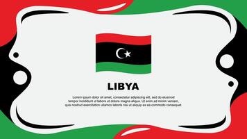 Libya Flag Abstract Background Flat Design Template. Libya Independence Day Banner Wallpaper Illustration. Libya Flag vector