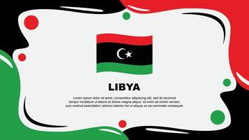 Libya Flag Abstract Background Flat Design Template. Libya Independence Day Banner Wallpaper Illustration. Libya Design vector