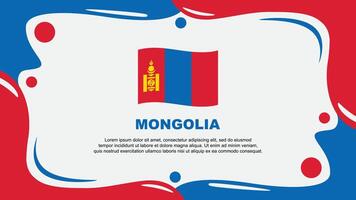 Mongolia Flag Abstract Background Flat Design Template. Mongolia Independence Day Banner Wallpaper Illustration. Mongolia Design vector