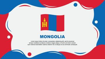 Mongolia Flag Abstract Background Flat Design Template. Mongolia Independence Day Banner Wallpaper Illustration. Mongolia Background vector