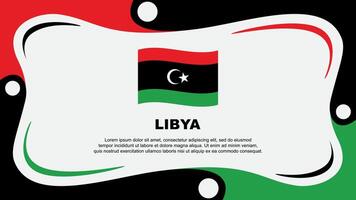 Libya Flag Abstract Background Flat Design Template. Libya Independence Day Banner Wallpaper Illustration. Libya Independence Day vector