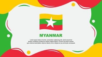 Myanmar Flag Abstract Background Flat Design Template. Myanmar Independence Day Banner Wallpaper Illustration. Myanmar Background vector