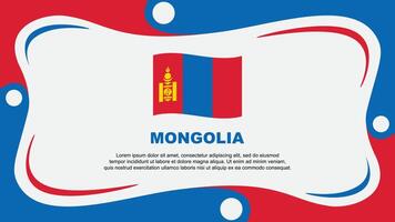 Mongolia Flag Abstract Background Flat Design Template. Mongolia Independence Day Banner Wallpaper Illustration. Mongolia Independence Day vector
