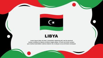 Libya Flag Abstract Background Flat Design Template. Libya Independence Day Banner Wallpaper Illustration. Libya Background vector
