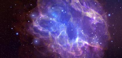 Space background with realistic nebula and shining stars. Magic colorful galaxy with stardust vector