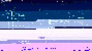 Trendy glitch pattern on dark background. Abstract geometric elements vector