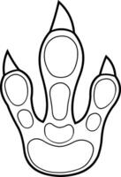 Outlined Bottom Tyrannosaurus Rex Dinosaur Paw With Claws Print Logo Design vector