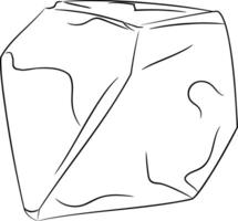 Line art of natural ruby without cut vector