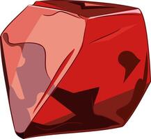 Natural red ruby without cut. vector