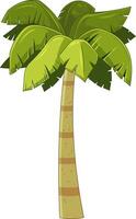 Cartoon Tropical Palm Tree With Crown Of Colorful Leaves vector