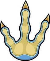 Bottom Allosaurus Dinosaur Paw With Claws Print Logo Design vector