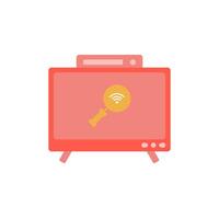 Flat tv icon with tape on the top for your design. Tv icon vector